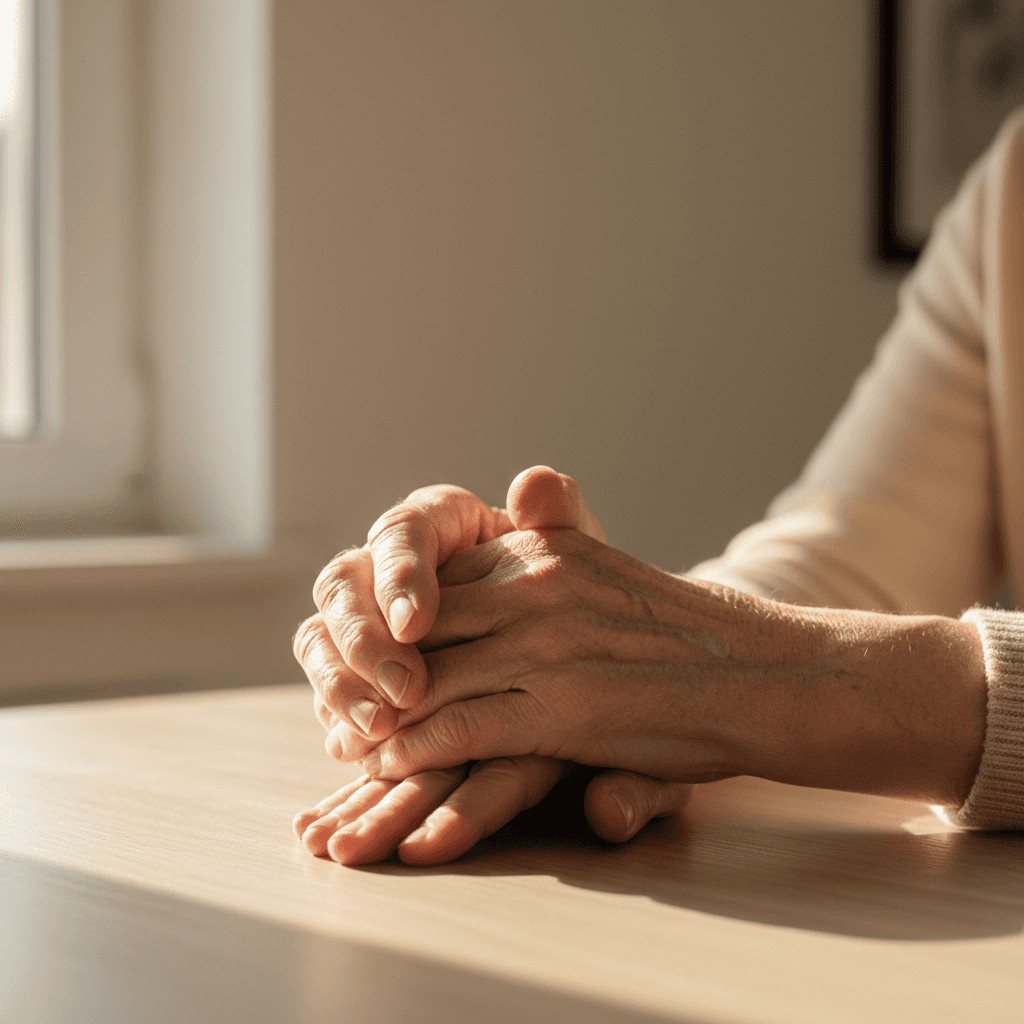 Elderly person receiving compassionate in-home care support